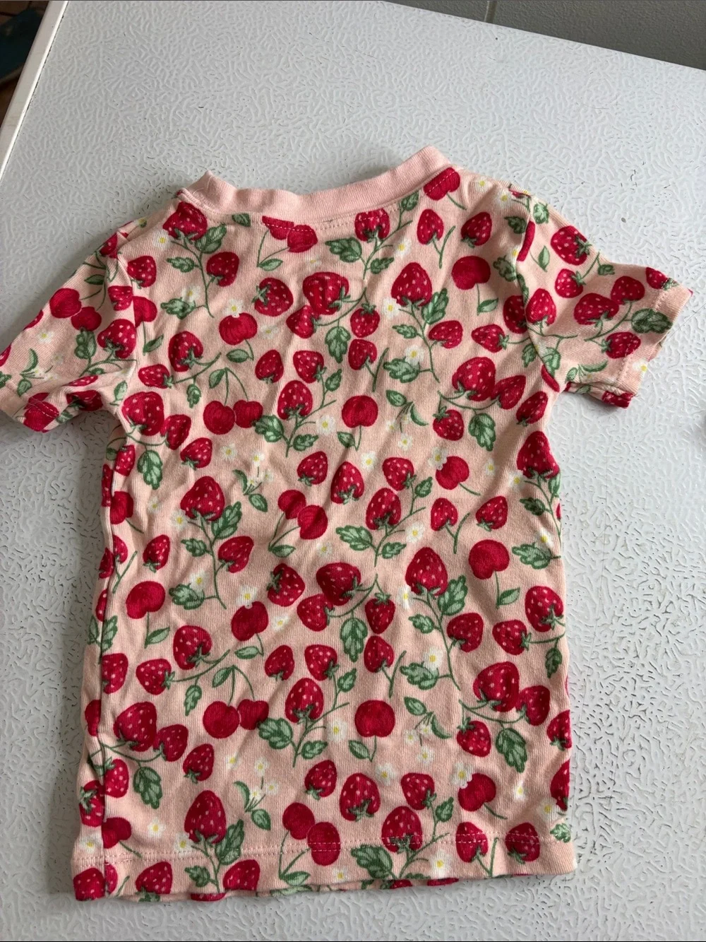 486 - wonder nation Pink Strawberry & Cherry Print Pajama Set